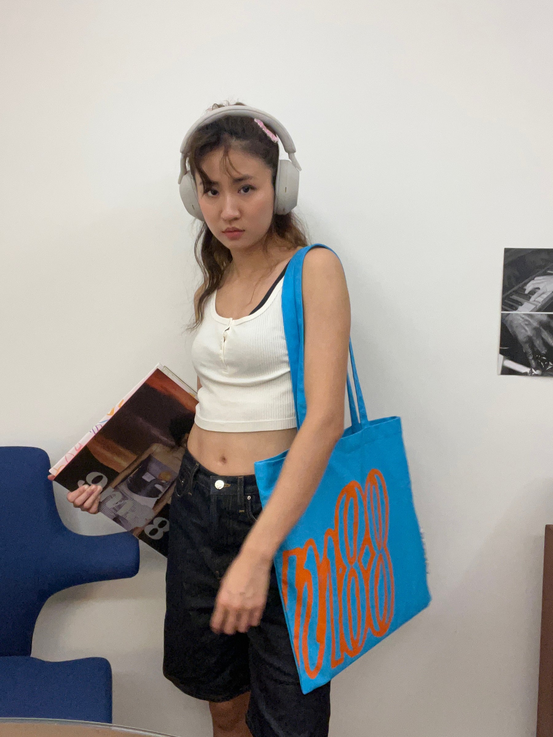 SOLD 音品POPO Diggin'托特包🚔 Baby Blue Vinyl Tote🎵