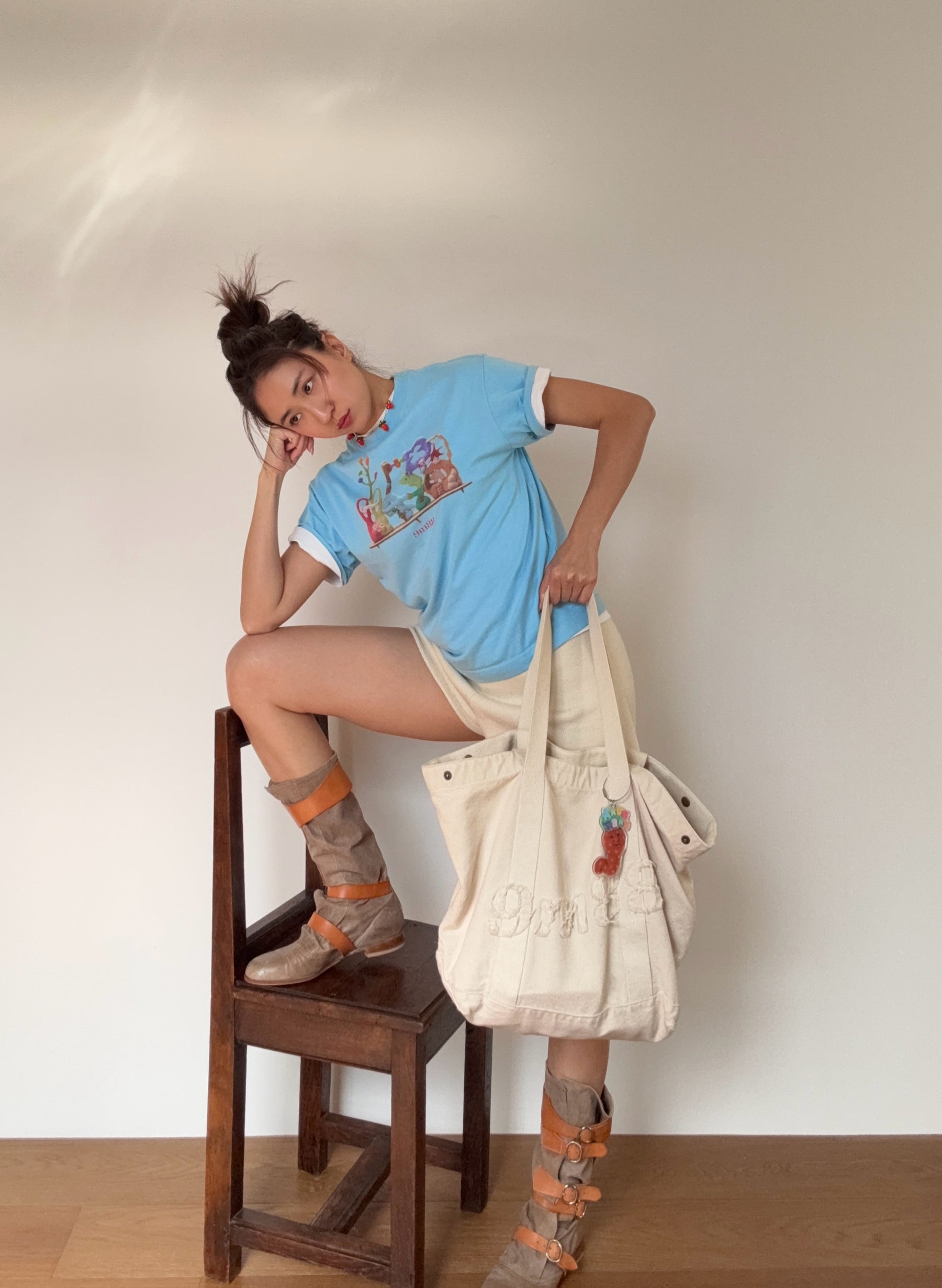 《暫時集合2》水藍Tee  Baby Blue